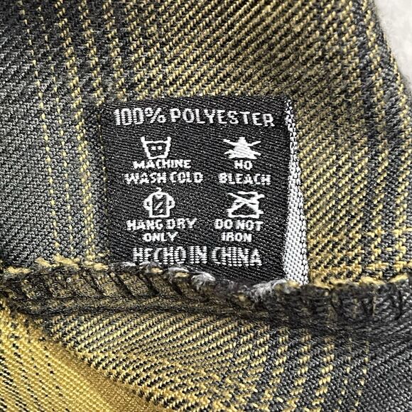 DIXXON Shirt Womens Small Black Gold Oil The Panhandle Plaid Snap Buttons - Picture 7 of 12